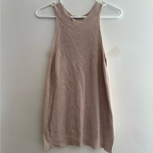 Women’s Essential Basic Beige Sleeveless Knit Top